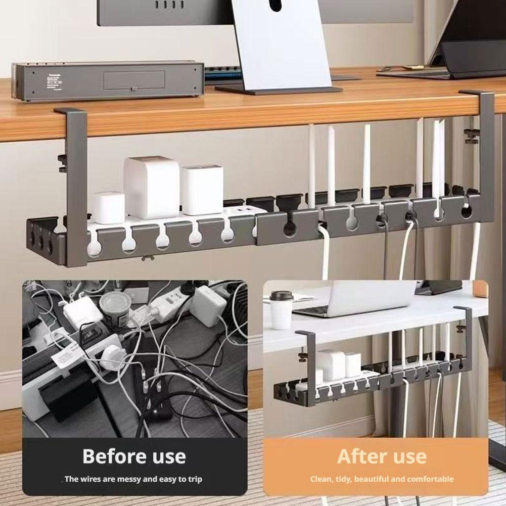 Desk Setup Shelves - Extendable Under Desk Cable Management No