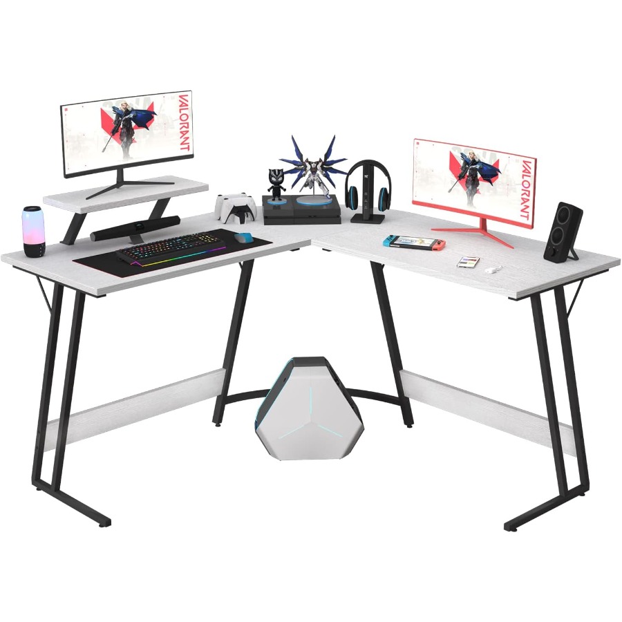 Desk Setup Riser - L Shaped Gaming Desk with Large