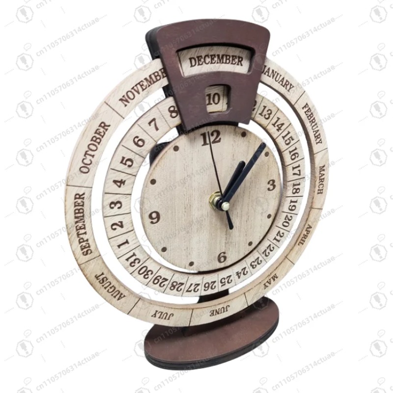 Desk Setup Vintage - Rustic Vintage Retro Wooden Desk Clock
