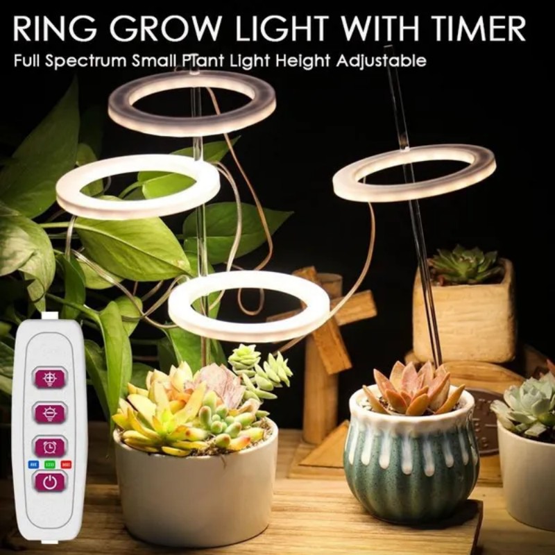 Desk Setup Plant - 1/2/3 Rings Full Spectrum Plant Halo