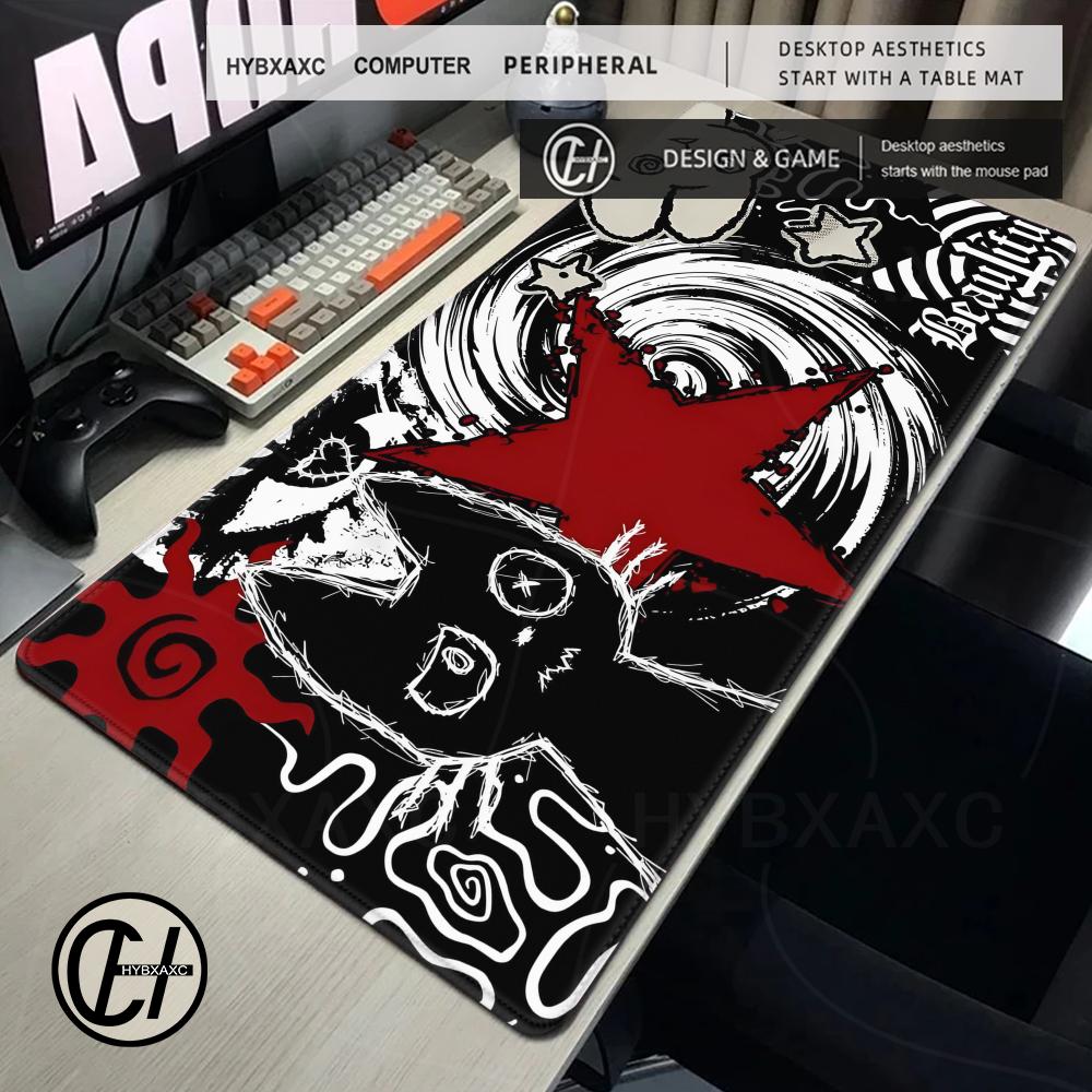 Desk Setup Tech - Dark Punk Anime Mousepad XL Creepy