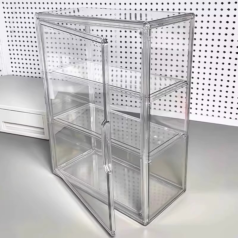 Desk Setup Shelves - Transparent Acrylic Figurine Display Case with