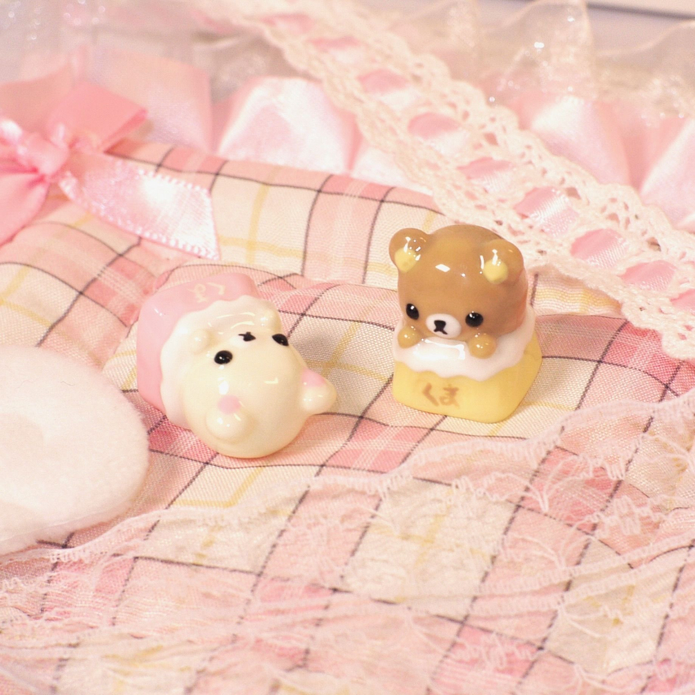 Desk Setup Editing - Rilakkuma Keycaps Adorable Relax Bear Artisan