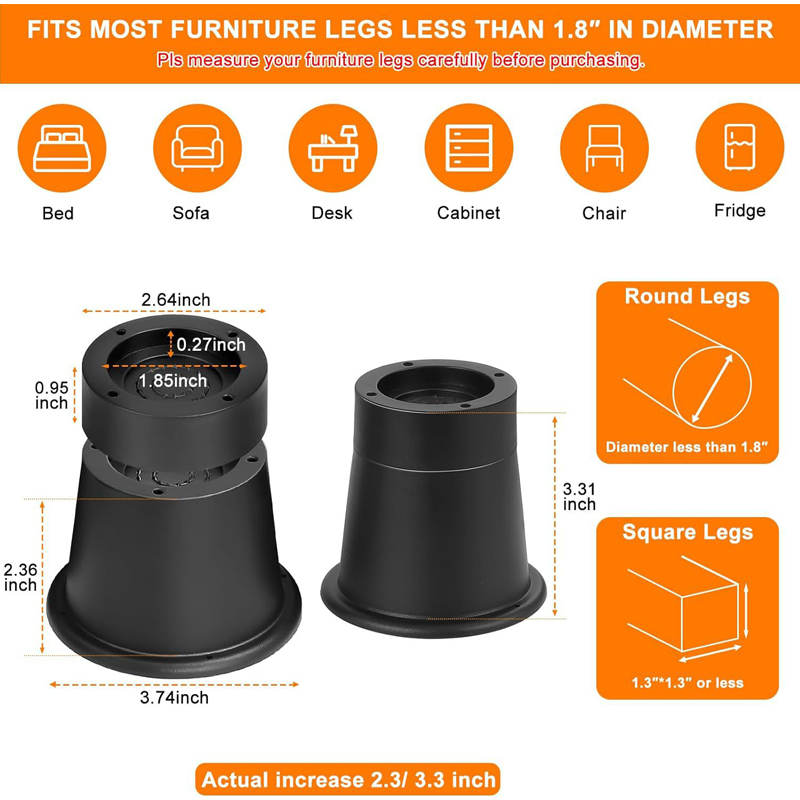 4Pcs Heavy Duty Furniture Rise - Desk Setup Riser 리뷰 및 가격
