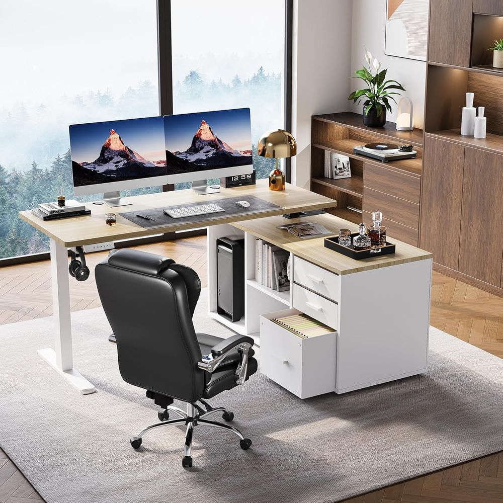 Electric L-Shaped Desk, Adjust - L Shaped Desk Setup 리뷰 및 가격