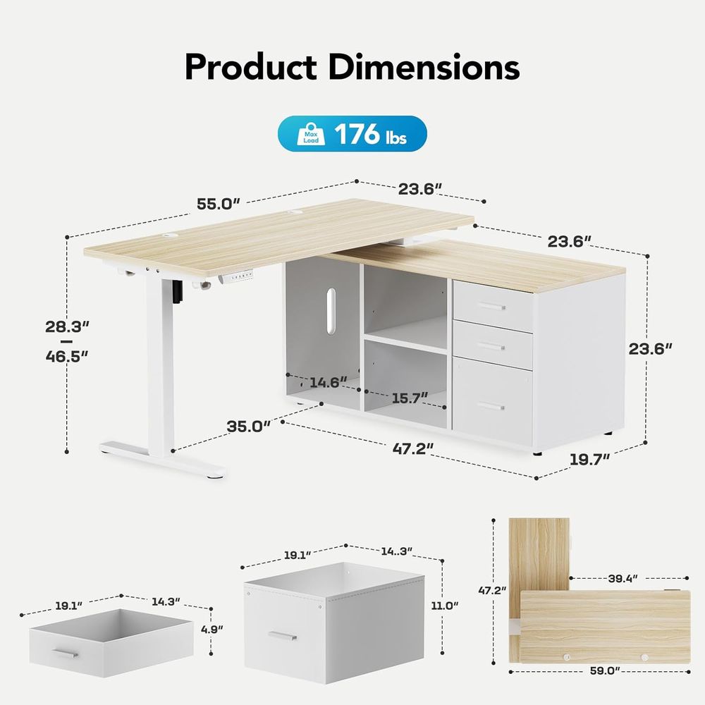 Electric L-Shaped Desk, Adjust - L Shaped Desk Setup 리뷰 및 가격