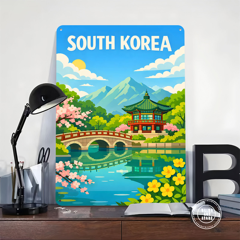South Korea Travel Poster Cust - Desk Setup Vintage 리뷰 및 가격
