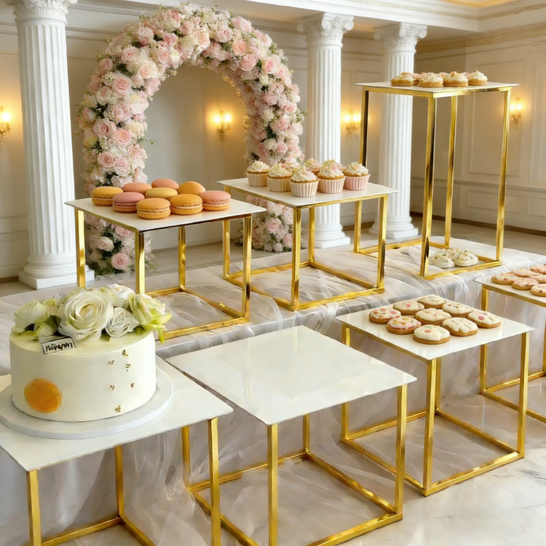 12-20 PCS Luxury Gold Frame Wh - Desk Setup Riser 리뷰 및 가격