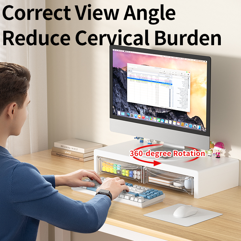 2-Tier Monitor Stand, Plastic  - Desk Setup Riser 리뷰 및 가격