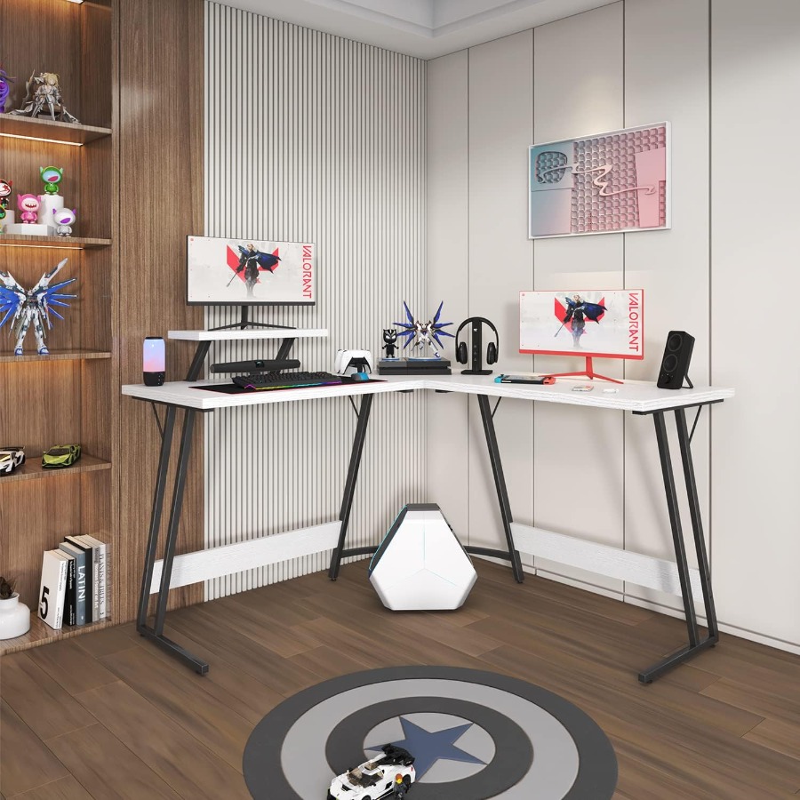 L Shaped Gaming Desk with Larg - Desk Setup Riser 리뷰 및 가격