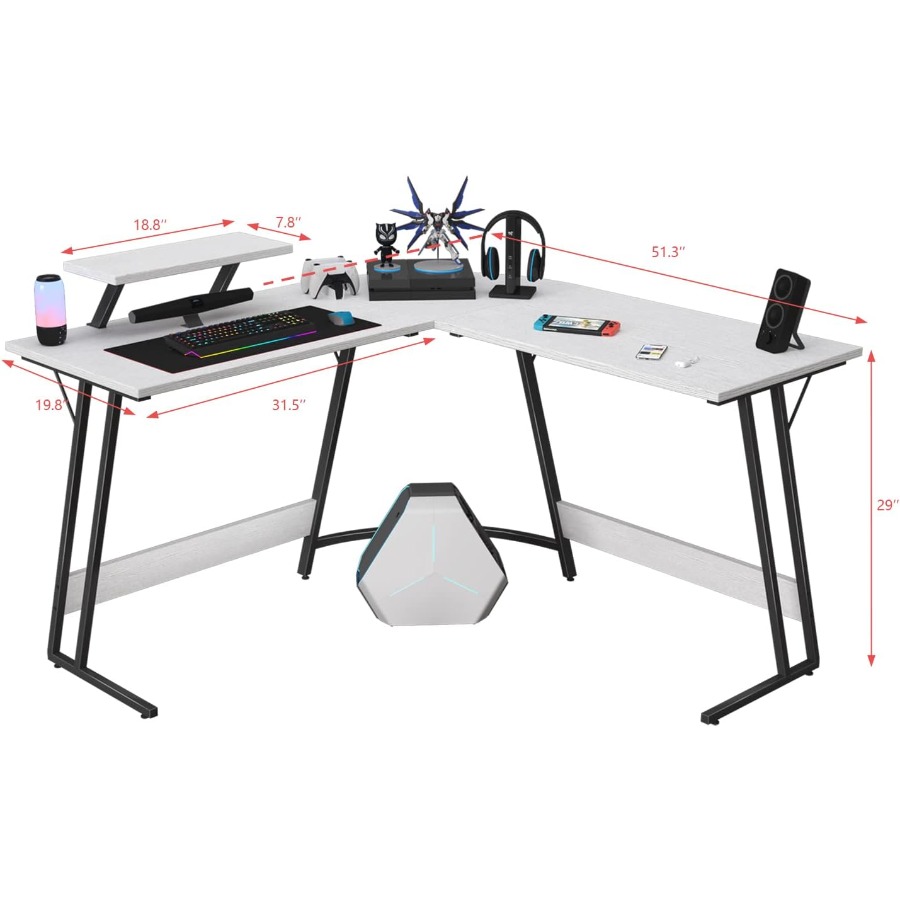 L Shaped Gaming Desk with Larg - Desk Setup Riser 리뷰 및 가격