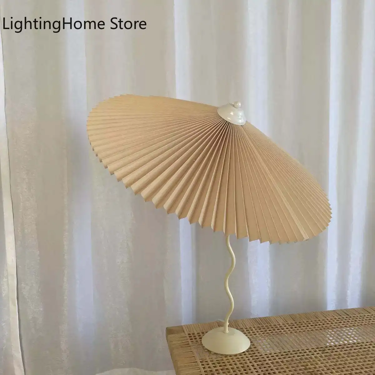 Table Lamp ins Retro Pleated U - Desk Setup Vintage 리뷰 및 가격
