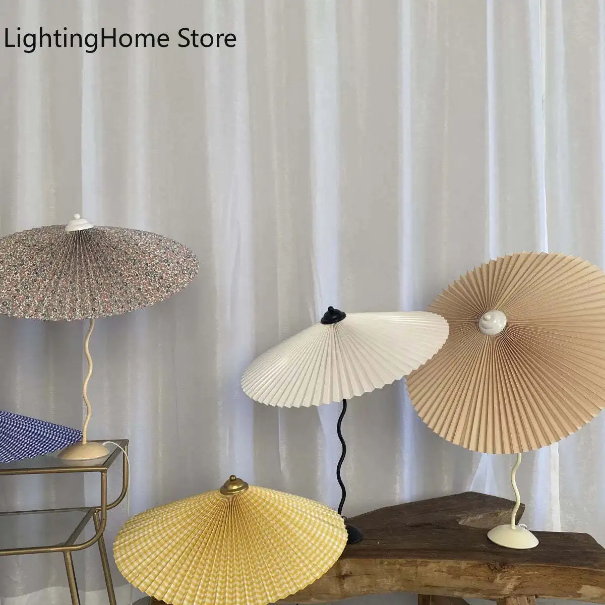Table Lamp ins Retro Pleated U - Desk Setup Vintage 리뷰 및 가격