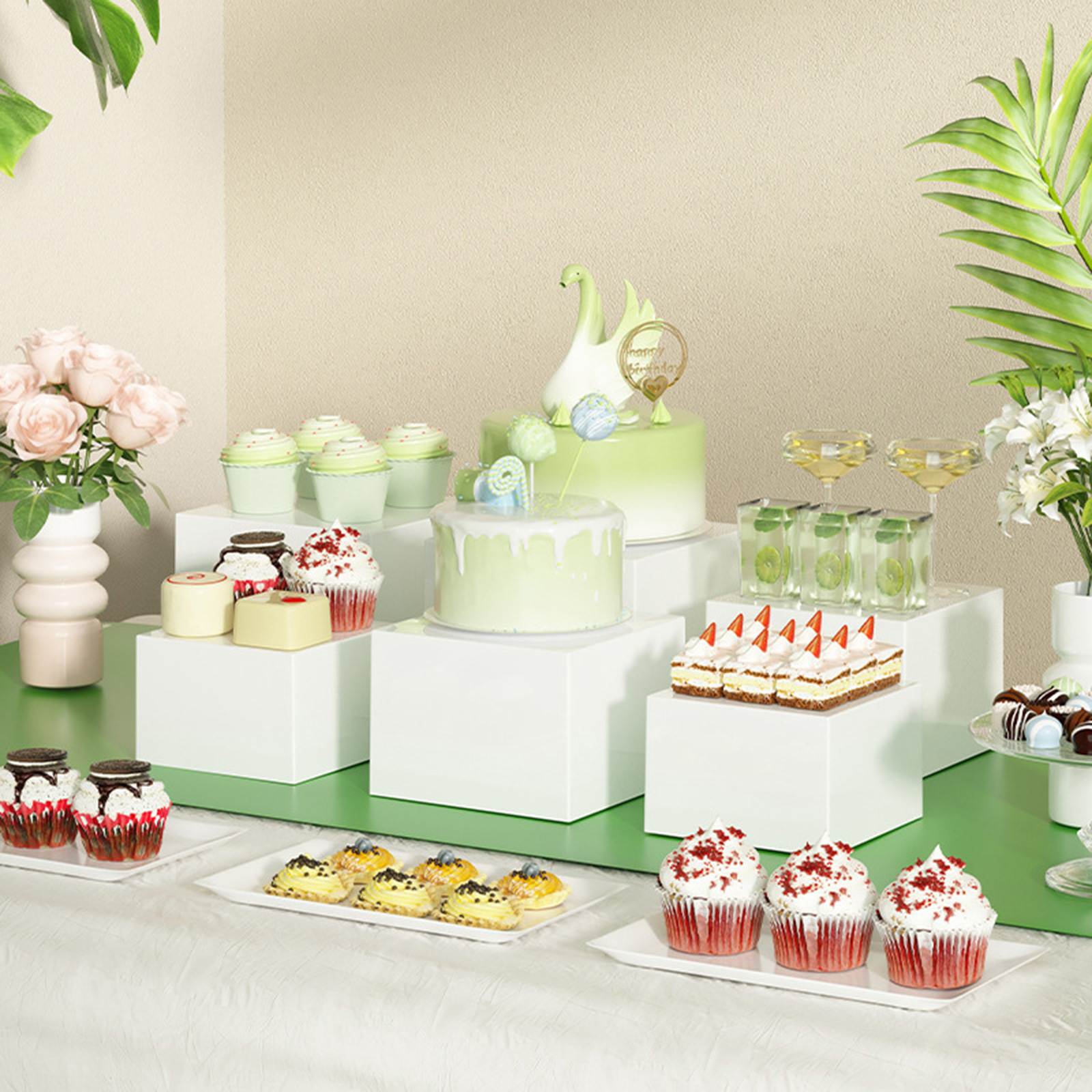 6x Acrylic Buffet Riser Desser - Desk Setup Riser 리뷰 및 가격
