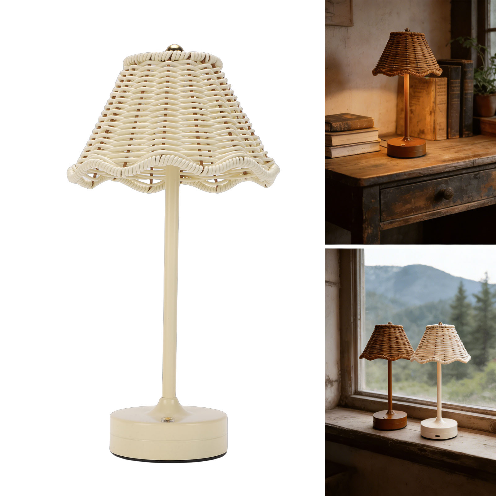 LED Vintage Rattan Table Lamp  - Desk Setup Vintage 리뷰 및 가격