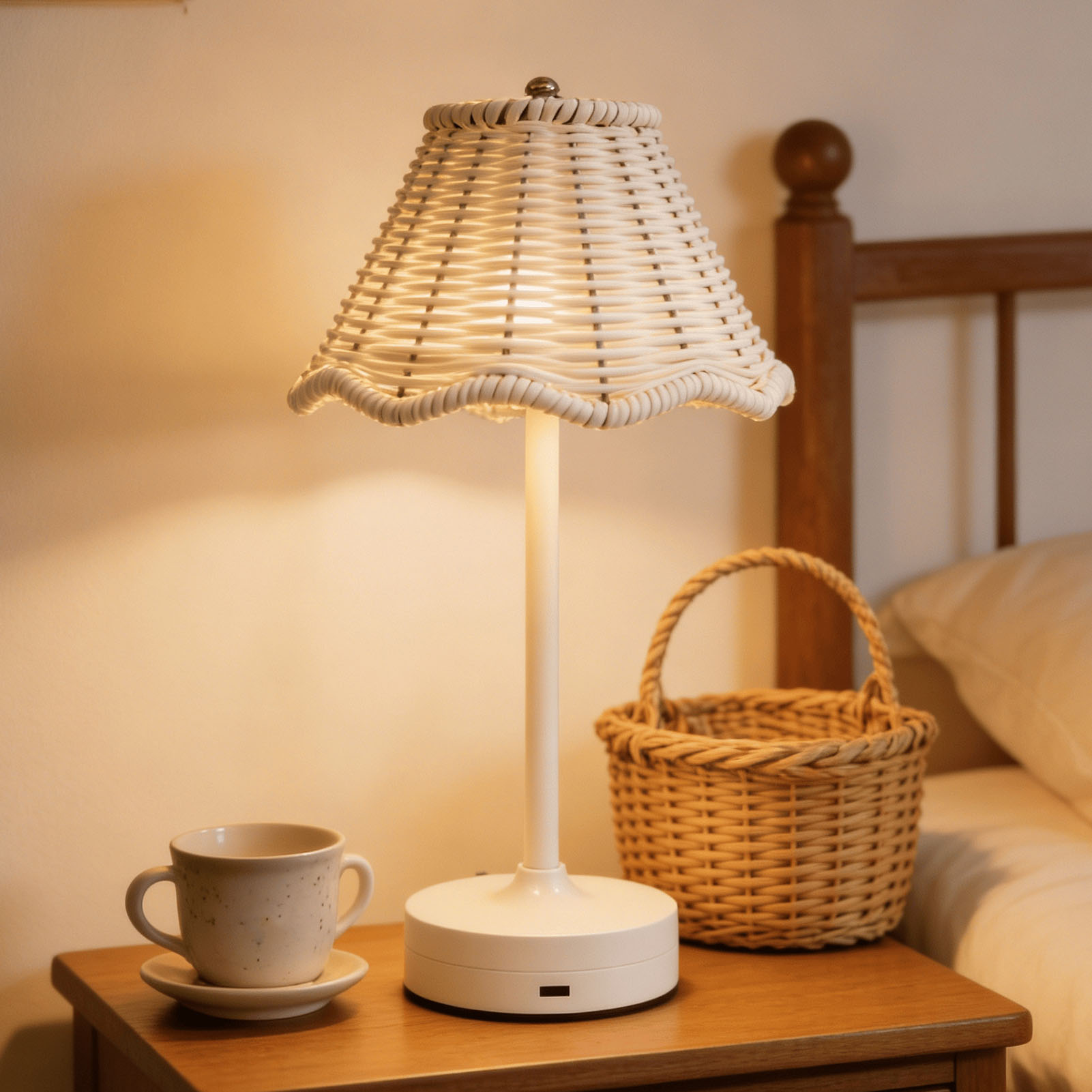 LED Vintage Rattan Table Lamp  - Desk Setup Vintage 리뷰 및 가격