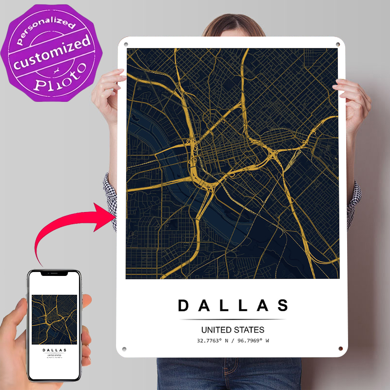 Dallas City Map Art Printed Po - Desk Setup Vintage 리뷰 및 가격