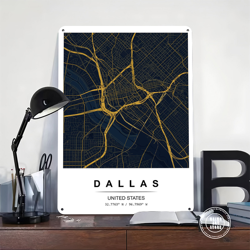 Dallas City Map Art Printed Po - Desk Setup Vintage 리뷰 및 가격