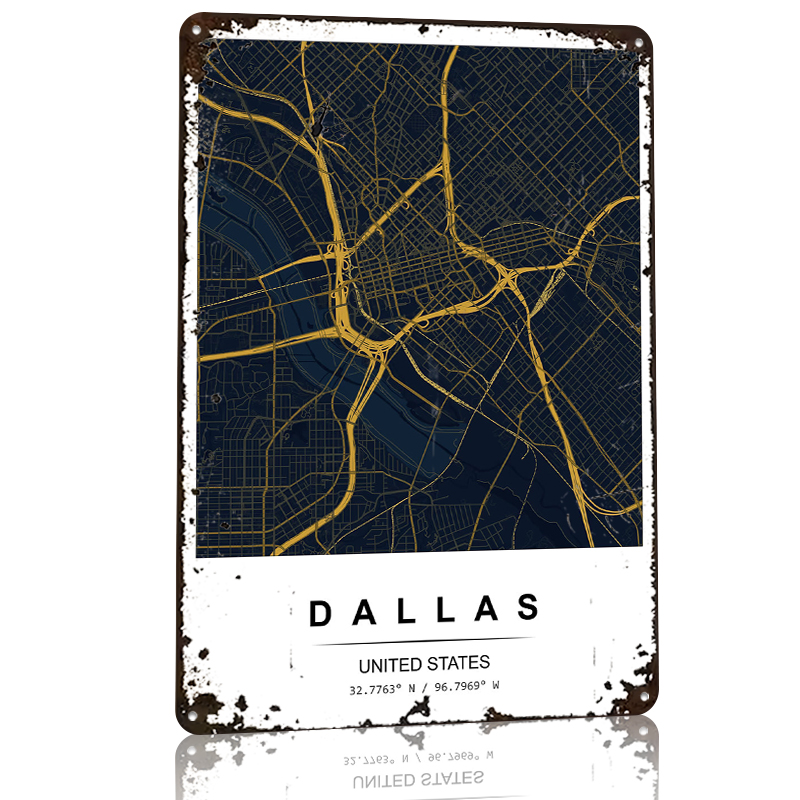 Dallas City Map Art Printed Po - Desk Setup Vintage 리뷰 및 가격
