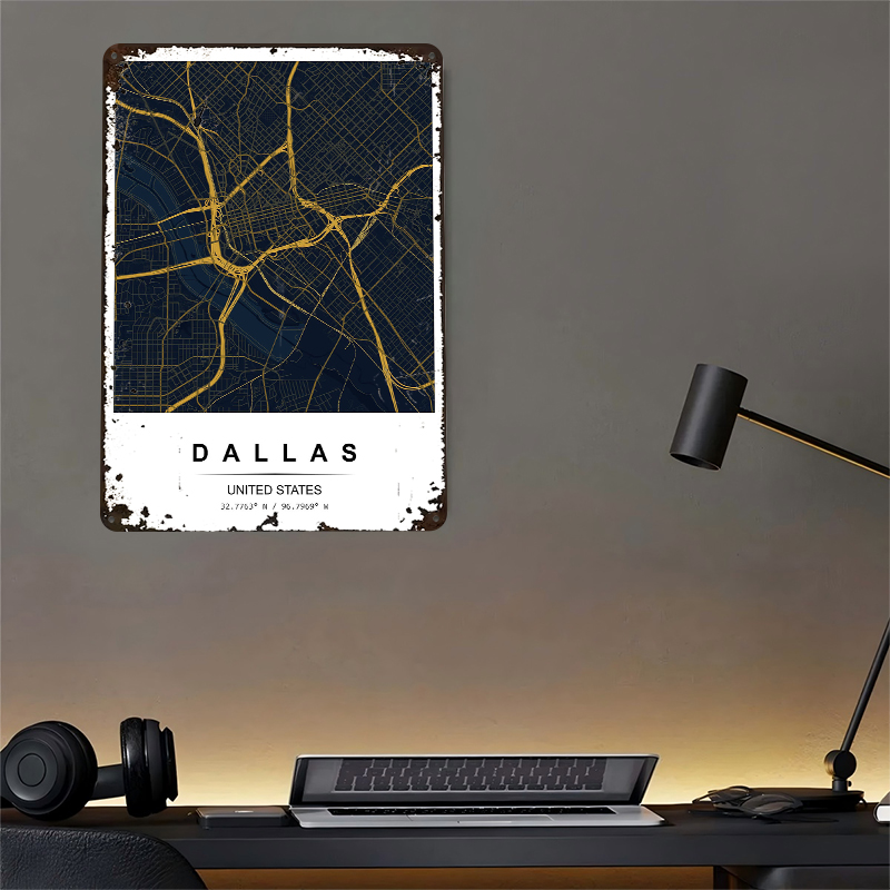 Dallas City Map Art Printed Po - Desk Setup Vintage 리뷰 및 가격