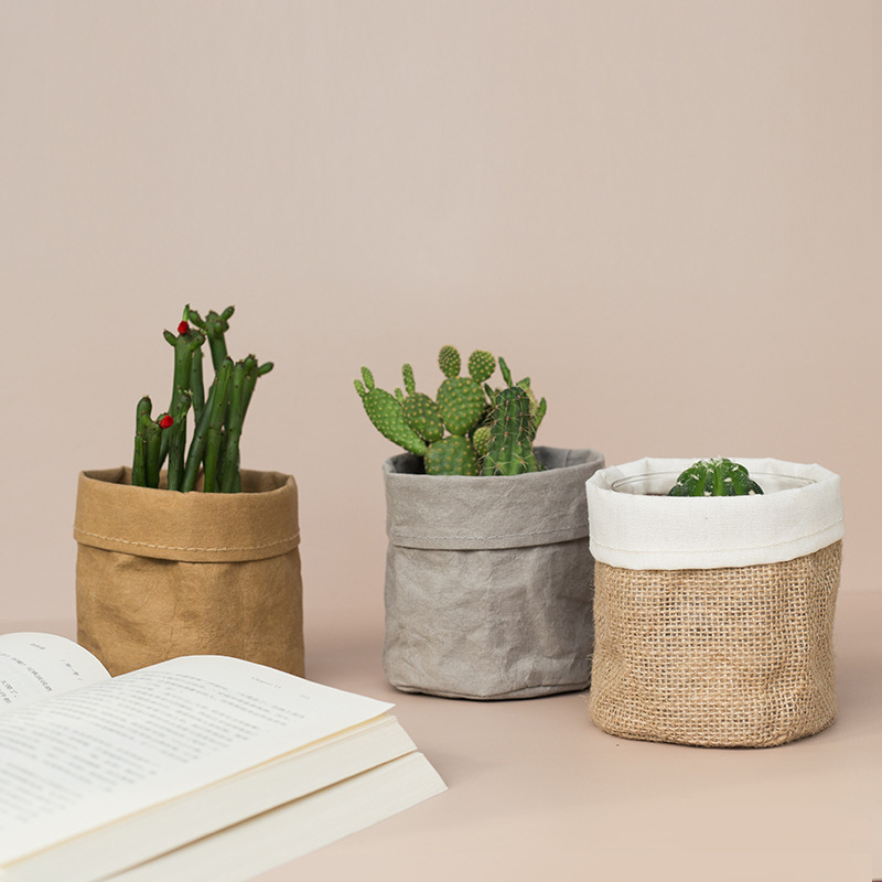 Retro Kraft Paper  Flower Bask - Desk Setup Plant 리뷰 및 가격