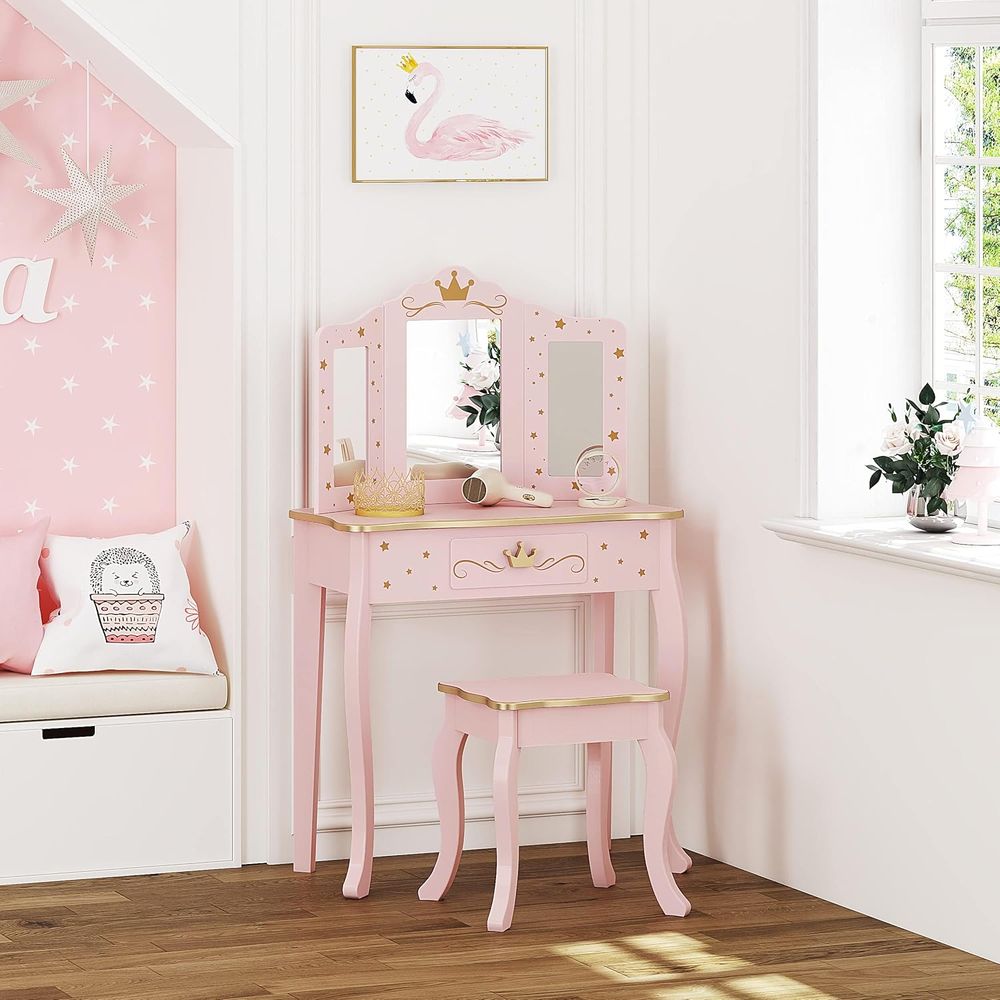 Kids Vanity Set with Mirror an - Desk Setup Bedroom 리뷰 및 가격
