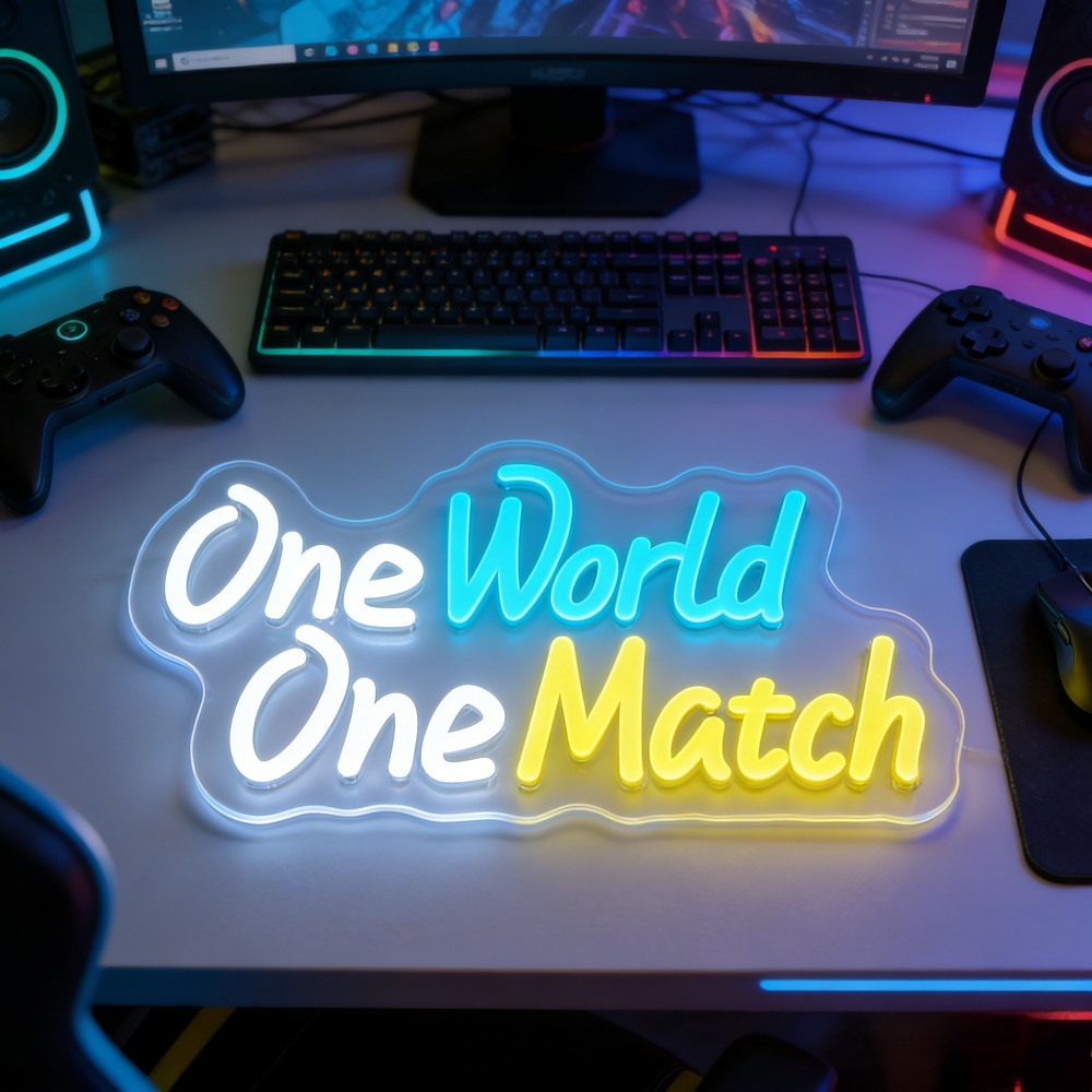 One World One Match LED Neon S - Desk Setup Bedroom 리뷰 및 가격