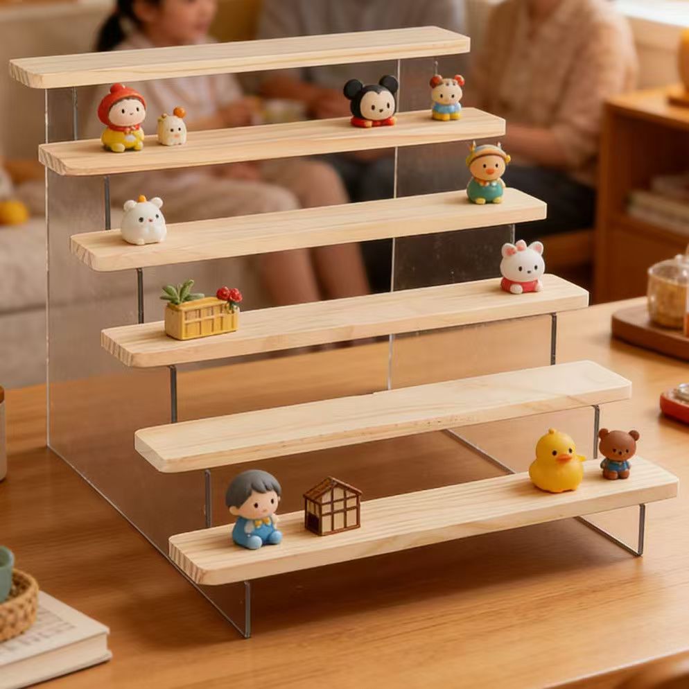 Charred Wooden Step Display St - Desk Setup Shelves 리뷰 및 가격