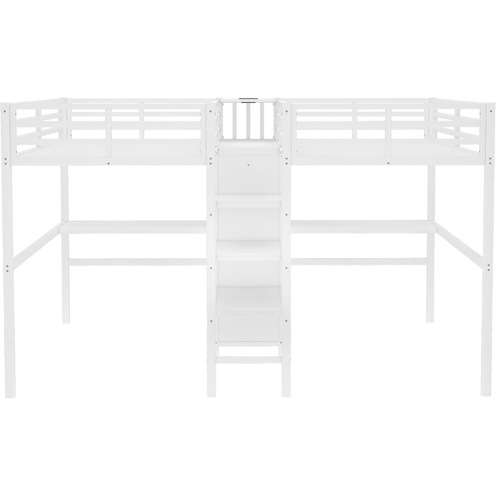 Twin Size Metal Bed with Desk, - Desk Setup Shelves 리뷰 및 가격