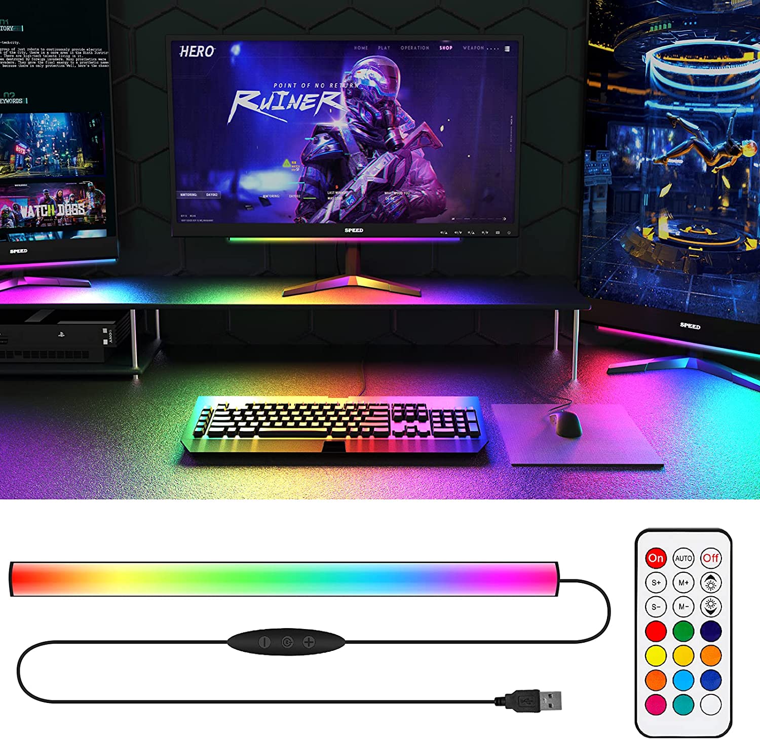 Under Monitor Light Bar RGB Dr - Desk Setup Tech 리뷰 및 가격